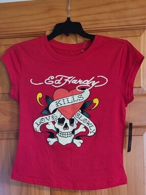 Women's Ed Hardy Baby Tee size Medium